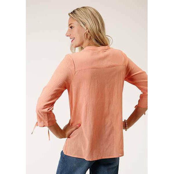 Roper Peasant Blouse with Embroidery-Short Sleeves-[Womens_Boutique]-[NFR]-[Rodeo_Fashion]-[Western_Style]-Calamity's LLC