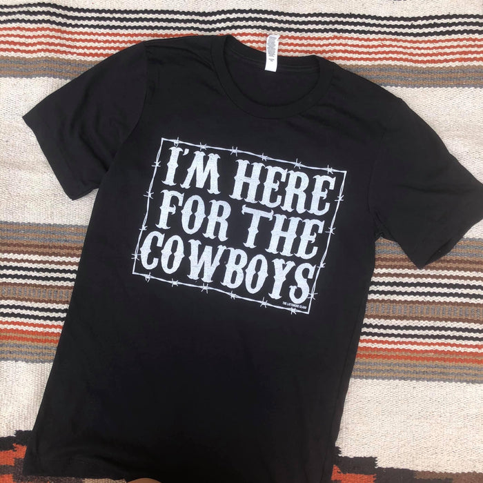 I'm Here for the Cowboys-Graphic Tees-[Womens_Boutique]-[NFR]-[Rodeo_Fashion]-[Western_Style]-Calamity's LLC