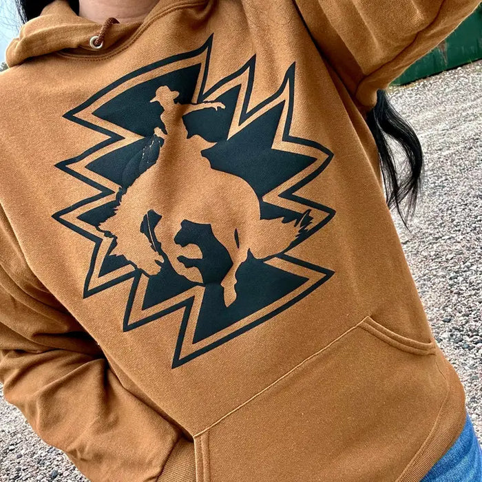 Buckin' Aztec Hoodie-Sweaters-[Womens_Boutique]-[NFR]-[Rodeo_Fashion]-[Western_Style]-Calamity's LLC