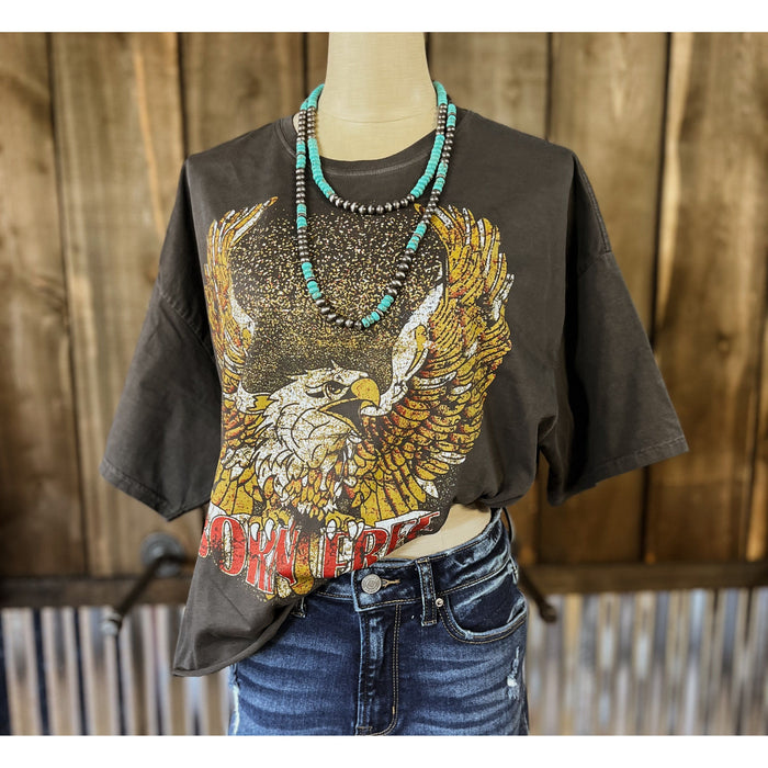 Born Free Oversized Cropped Tee-[Womens_Boutique]-[NFR]-[Rodeo_Fashion]-[Western_Style]-Calamity's LLC