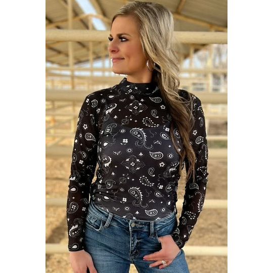 Bandana Babe mesh top-[Womens_Boutique]-[NFR]-[Rodeo_Fashion]-[Western_Style]-Calamity's LLC