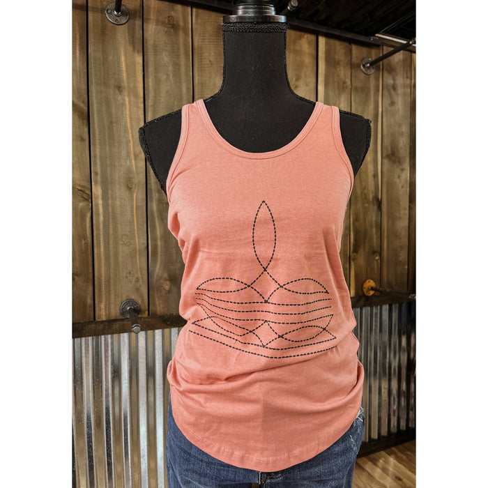 Boot stitch racer back tank-Camis/Tanks-[Womens_Boutique]-[NFR]-[Rodeo_Fashion]-[Western_Style]-Calamity's LLC
