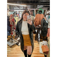 Faux leather, long line coat-[Womens_Boutique]-[NFR]-[Rodeo_Fashion]-[Western_Style]-Calamity's LLC