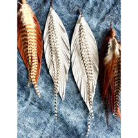 Clancy Feather Earrings | White: 6 inches-Earrings-[Womens_Boutique]-[NFR]-[Rodeo_Fashion]-[Western_Style]-Calamity's LLC