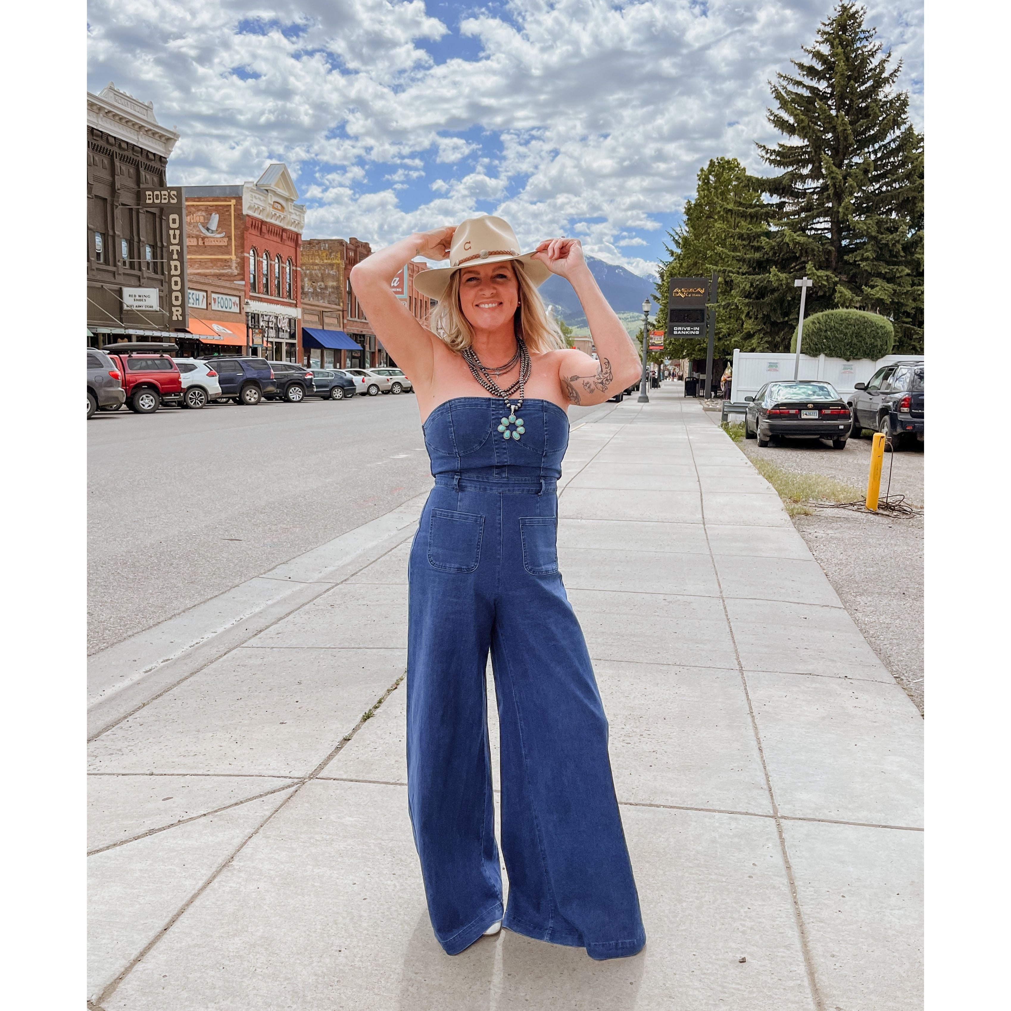 Full Body Denim Jumpsuit | Calamity's Boutique | Livingston, MT