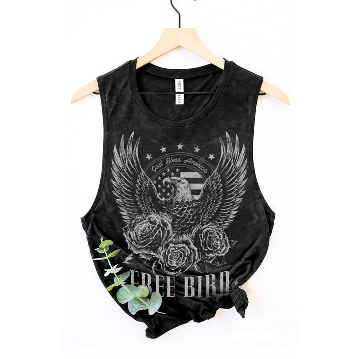 Free Bird tank-[Womens_Boutique]-[NFR]-[Rodeo_Fashion]-[Western_Style]-Calamity's LLC