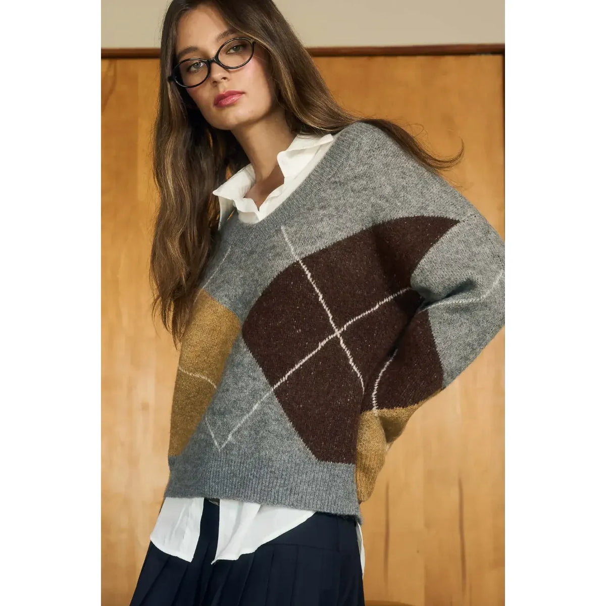 V neck sweater-[Womens_Boutique]-[NFR]-[Rodeo_Fashion]-[Western_Style]-Calamity's LLC