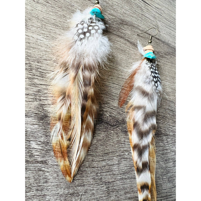 Clearwater Feather Earrings-Earrings-[Womens_Boutique]-[NFR]-[Rodeo_Fashion]-[Western_Style]-Calamity's LLC