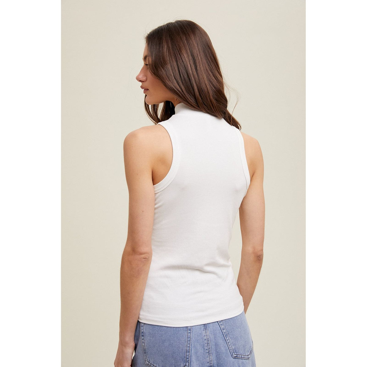 RIBBED KNIT MOCK NECK TANK TOP-Camis/Tanks-[Womens_Boutique]-[NFR]-[Rodeo_Fashion]-[Western_Style]-Calamity's LLC