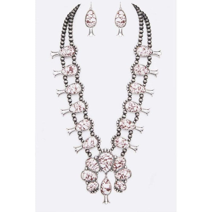 Squash Blossom Statement Western Necklace Set-[Womens_Boutique]-[NFR]-[Rodeo_Fashion]-[Western_Style]-Calamity's LLC