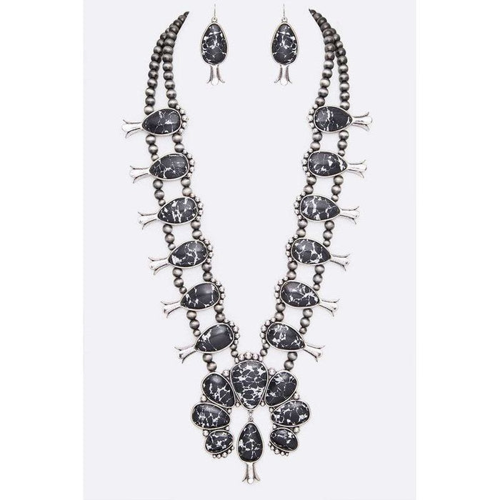 Squash Blossom Statement Western Necklace Set-[Womens_Boutique]-[NFR]-[Rodeo_Fashion]-[Western_Style]-Calamity's LLC