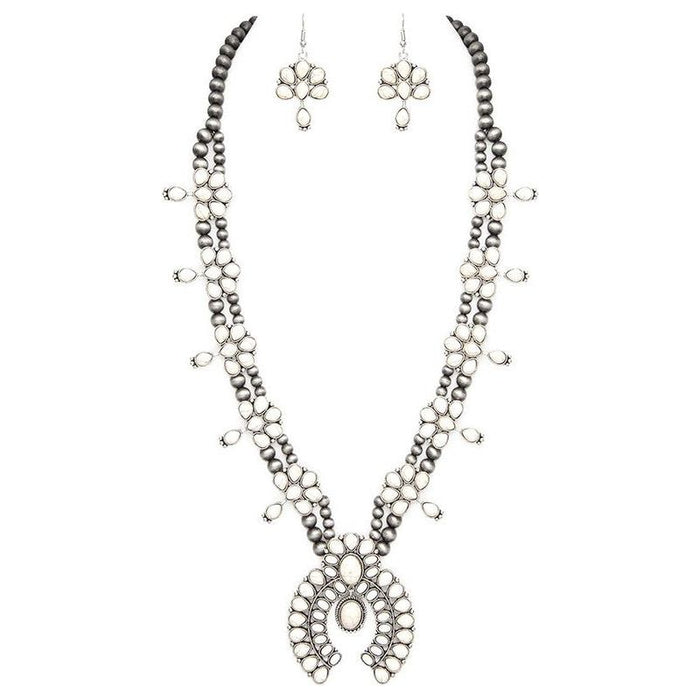 Squash Blossom Statement Western Necklace Set-[Womens_Boutique]-[NFR]-[Rodeo_Fashion]-[Western_Style]-Calamity's LLC