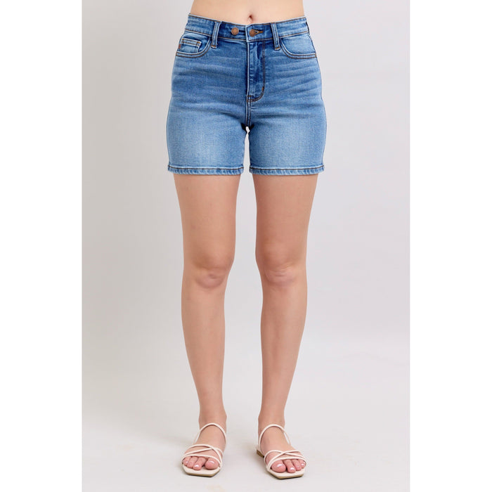 2 Button Mid Length Dad Shorts-[Womens_Boutique]-[NFR]-[Rodeo_Fashion]-[Western_Style]-Calamity's LLC