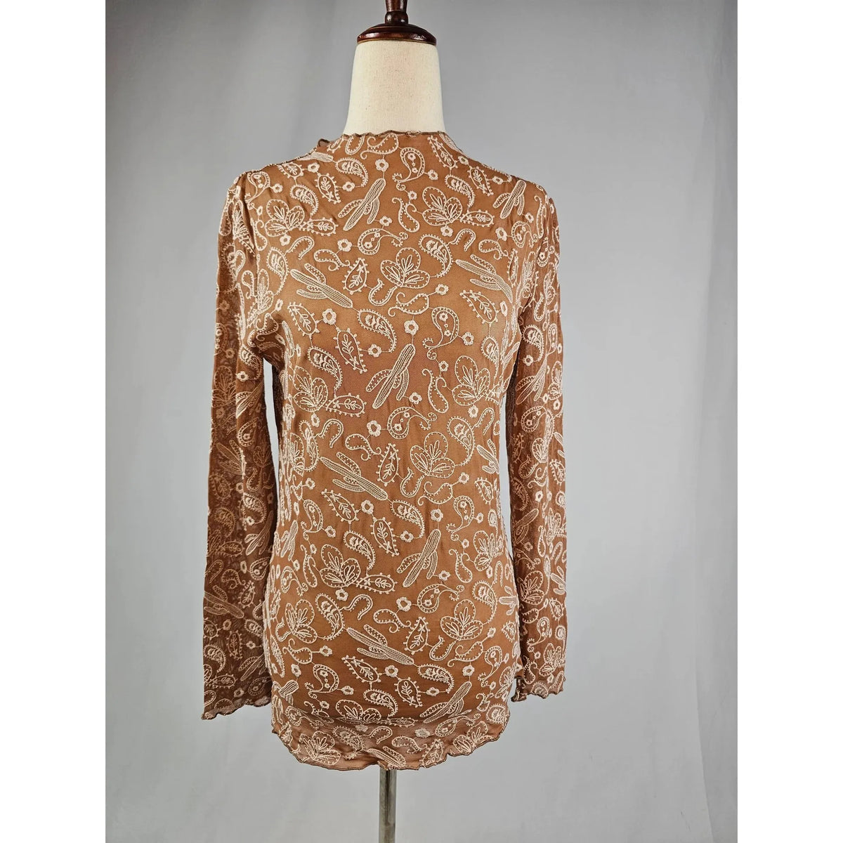 Paisley Mesh Top-[Womens_Boutique]-[NFR]-[Rodeo_Fashion]-[Western_Style]-Calamity's LLC