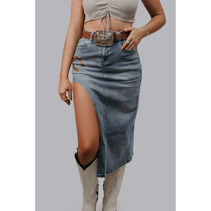 Horse Shoe Skirt-[Womens_Boutique]-[NFR]-[Rodeo_Fashion]-[Western_Style]-Calamity's LLC