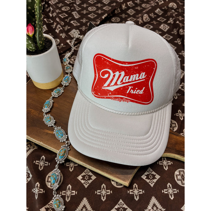 Mama Tried Trucker Hat-[Womens_Boutique]-[NFR]-[Rodeo_Fashion]-[Western_Style]-Calamity's LLC