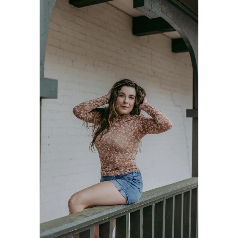 Paisley Mesh Top-[Womens_Boutique]-[NFR]-[Rodeo_Fashion]-[Western_Style]-Calamity's LLC