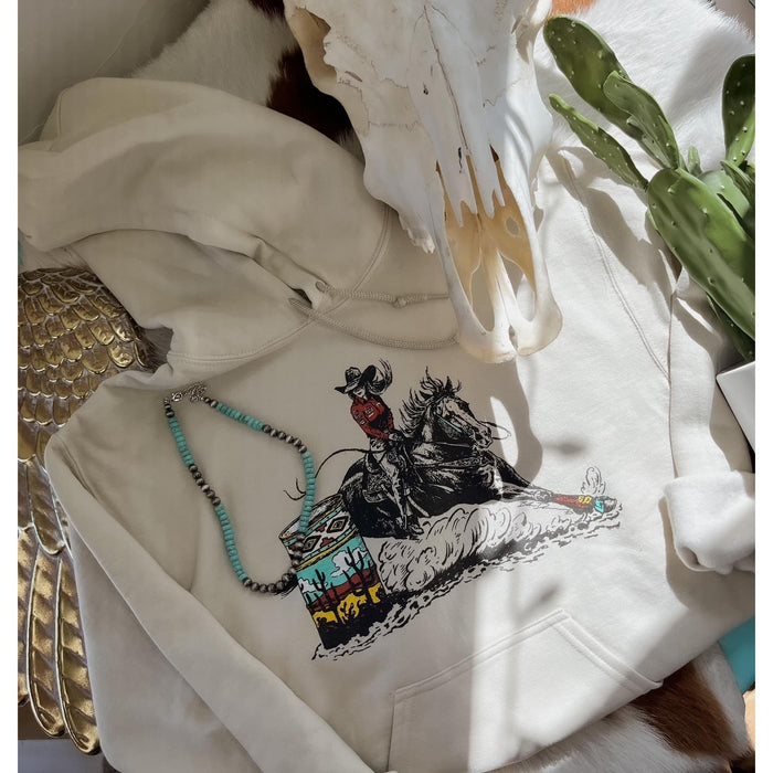 Get the Money Barrel Hoodie-Graphic Sweaters-[Womens_Boutique]-[NFR]-[Rodeo_Fashion]-[Western_Style]-Calamity's LLC