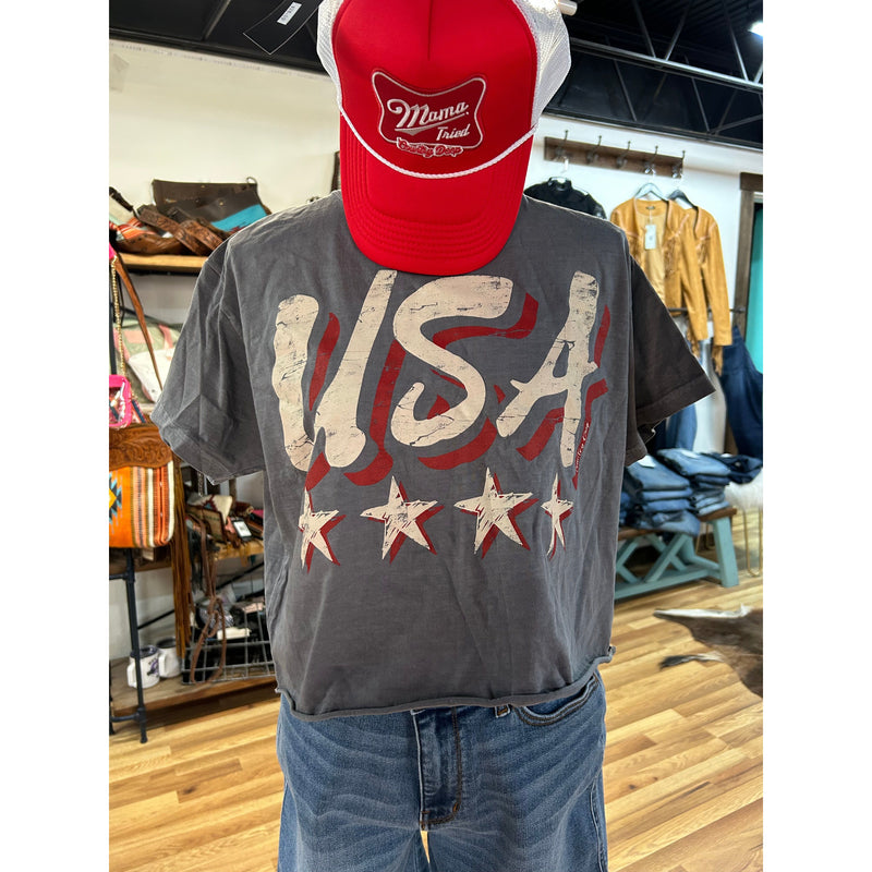 USA vintage crop tee-[Womens_Boutique]-[NFR]-[Rodeo_Fashion]-[Western_Style]-Calamity's LLC