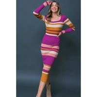 FLYING TOMATO - A ribbed sweater midi dress-Dresses-[Womens_Boutique]-[NFR]-[Rodeo_Fashion]-[Western_Style]-Calamity's LLC