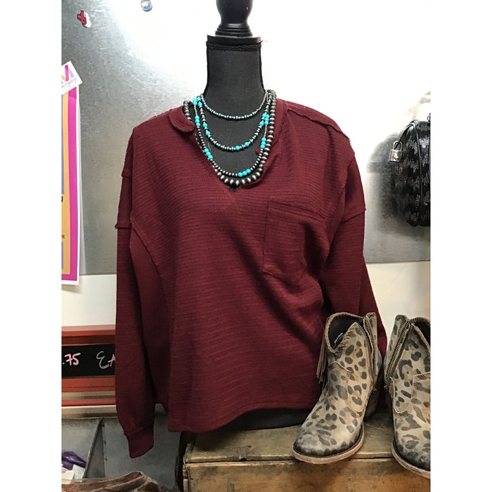 Solid Patchwork Top-[Womens_Boutique]-[NFR]-[Rodeo_Fashion]-[Western_Style]-Calamity's LLC