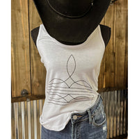 Boot stitch racer back tank-Camis/Tanks-[Womens_Boutique]-[NFR]-[Rodeo_Fashion]-[Western_Style]-Calamity's LLC