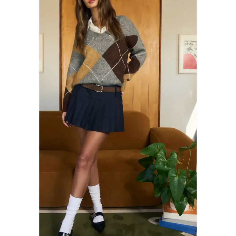 V neck sweater-[Womens_Boutique]-[NFR]-[Rodeo_Fashion]-[Western_Style]-Calamity's LLC