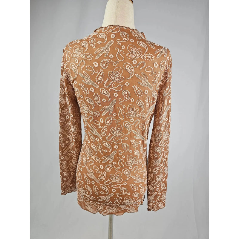Paisley Mesh Top-[Womens_Boutique]-[NFR]-[Rodeo_Fashion]-[Western_Style]-Calamity's LLC
