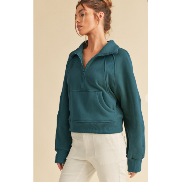 Dove Funnel Neck Half Zip-Sweaters-[Womens_Boutique]-[NFR]-[Rodeo_Fashion]-[Western_Style]-Calamity's LLC
