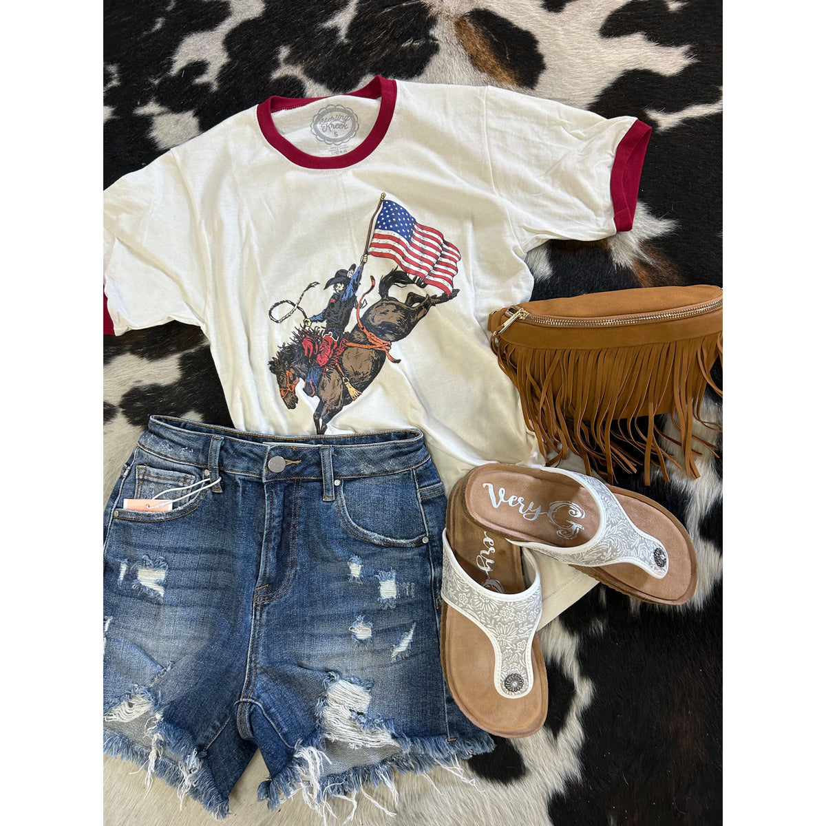 Dust and Glory ringer tee-[Womens_Boutique]-[NFR]-[Rodeo_Fashion]-[Western_Style]-Calamity's LLC