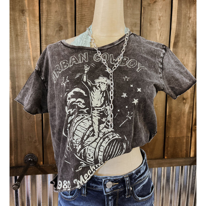 Urban Cowboy Cropped Tee-[Womens_Boutique]-[NFR]-[Rodeo_Fashion]-[Western_Style]-Calamity's LLC