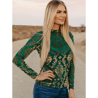 Bellagio Fountain Top-Long Sleeves-[Womens_Boutique]-[NFR]-[Rodeo_Fashion]-[Western_Style]-Calamity's LLC