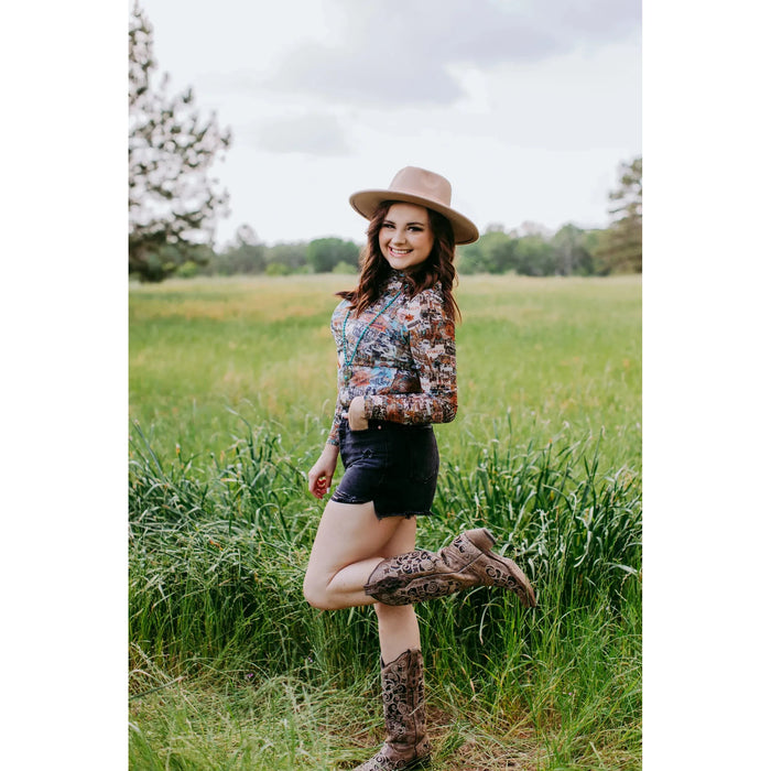 Hello Darlin Mesh Top-[Womens_Boutique]-[NFR]-[Rodeo_Fashion]-[Western_Style]-Calamity's LLC