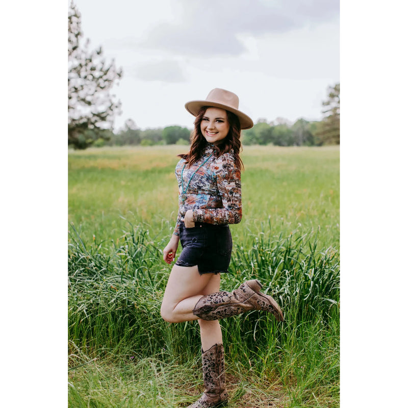 Hello Darlin Mesh Top-[Womens_Boutique]-[NFR]-[Rodeo_Fashion]-[Western_Style]-Calamity's LLC