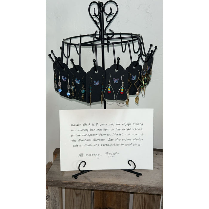 Handmade Earrings – By: Rosalie Black-Handmade Earrings-[Womens_Boutique]-[NFR]-[Rodeo_Fashion]-[Western_Style]-Calamity's LLC