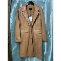 Faux leather, long line coat-[Womens_Boutique]-[NFR]-[Rodeo_Fashion]-[Western_Style]-Calamity's LLC