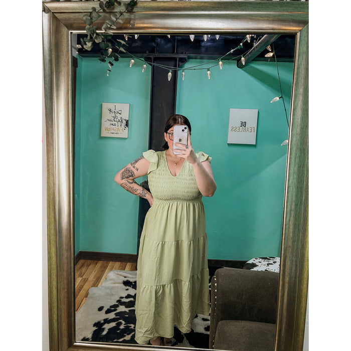 Flutter Sleeve Maxi Dress-[Womens_Boutique]-[NFR]-[Rodeo_Fashion]-[Western_Style]-Calamity's LLC