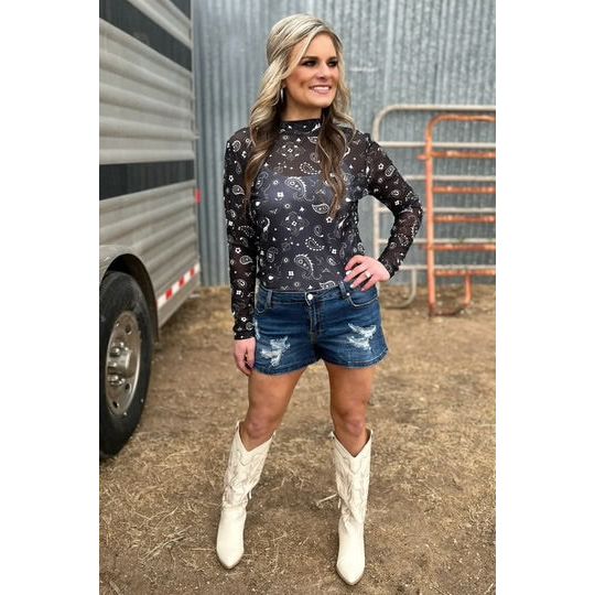 Bandana Babe mesh top-[Womens_Boutique]-[NFR]-[Rodeo_Fashion]-[Western_Style]-Calamity's LLC