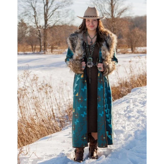 Peacock Everest Blanket Coat, By Tasha Polizzi-Jackets-[Womens_Boutique]-[NFR]-[Rodeo_Fashion]-[Western_Style]-Calamity's LLC