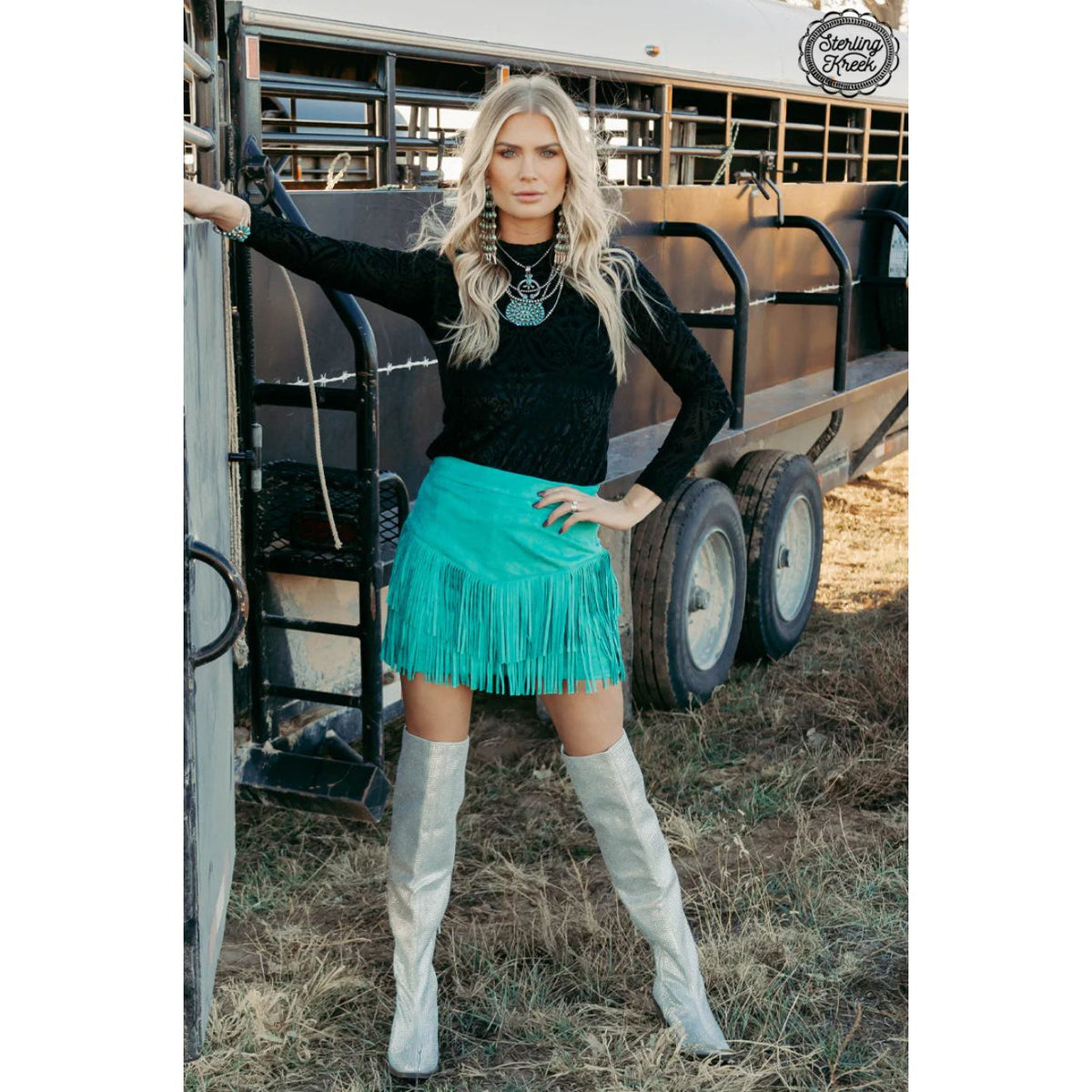 Fort Worth Fringe Skirt-Skirts-[Womens_Boutique]-[NFR]-[Rodeo_Fashion]-[Western_Style]-Calamity's LLC