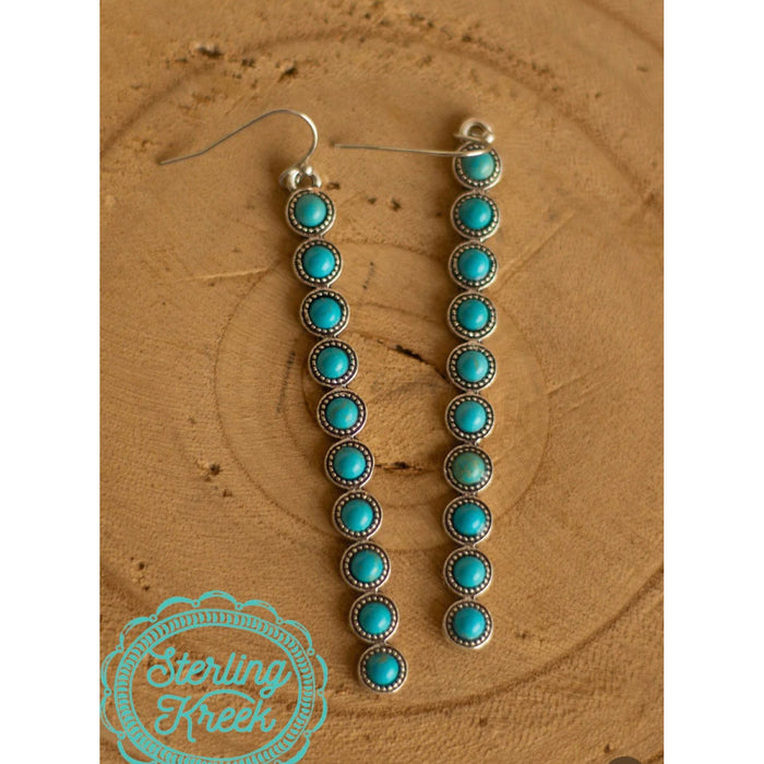 Faux Turquoise, dangle earrings ￼-Earrings-[Womens_Boutique]-[NFR]-[Rodeo_Fashion]-[Western_Style]-Calamity's LLC