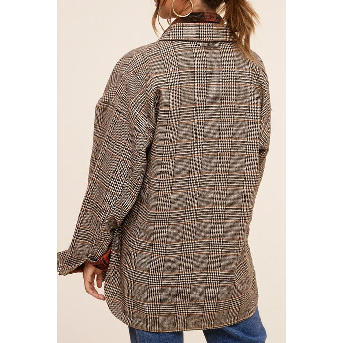 Vintage style Plaid Button Down Jacket-Jackets-[Womens_Boutique]-[NFR]-[Rodeo_Fashion]-[Western_Style]-Calamity's LLC