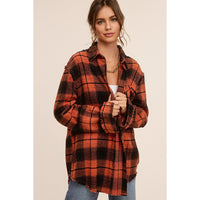 Mineral Washed Ginger Plaid Button Up-Long Sleeves-[Womens_Boutique]-[NFR]-[Rodeo_Fashion]-[Western_Style]-Calamity's LLC