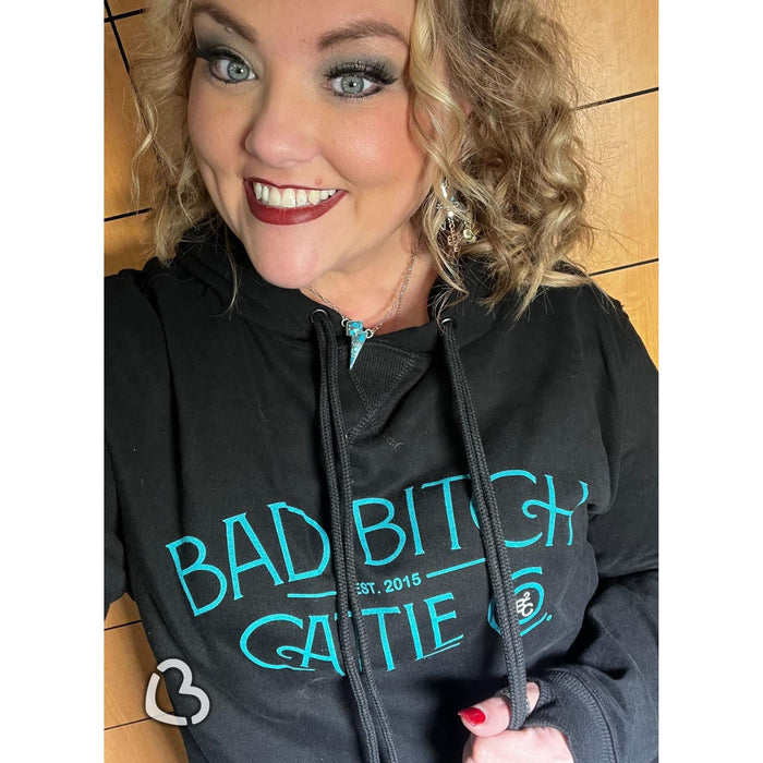 Bad B* Cattle Co Hoodie, by Cheeky's-Graphic Sweaters-[Womens_Boutique]-[NFR]-[Rodeo_Fashion]-[Western_Style]-Calamity's LLC