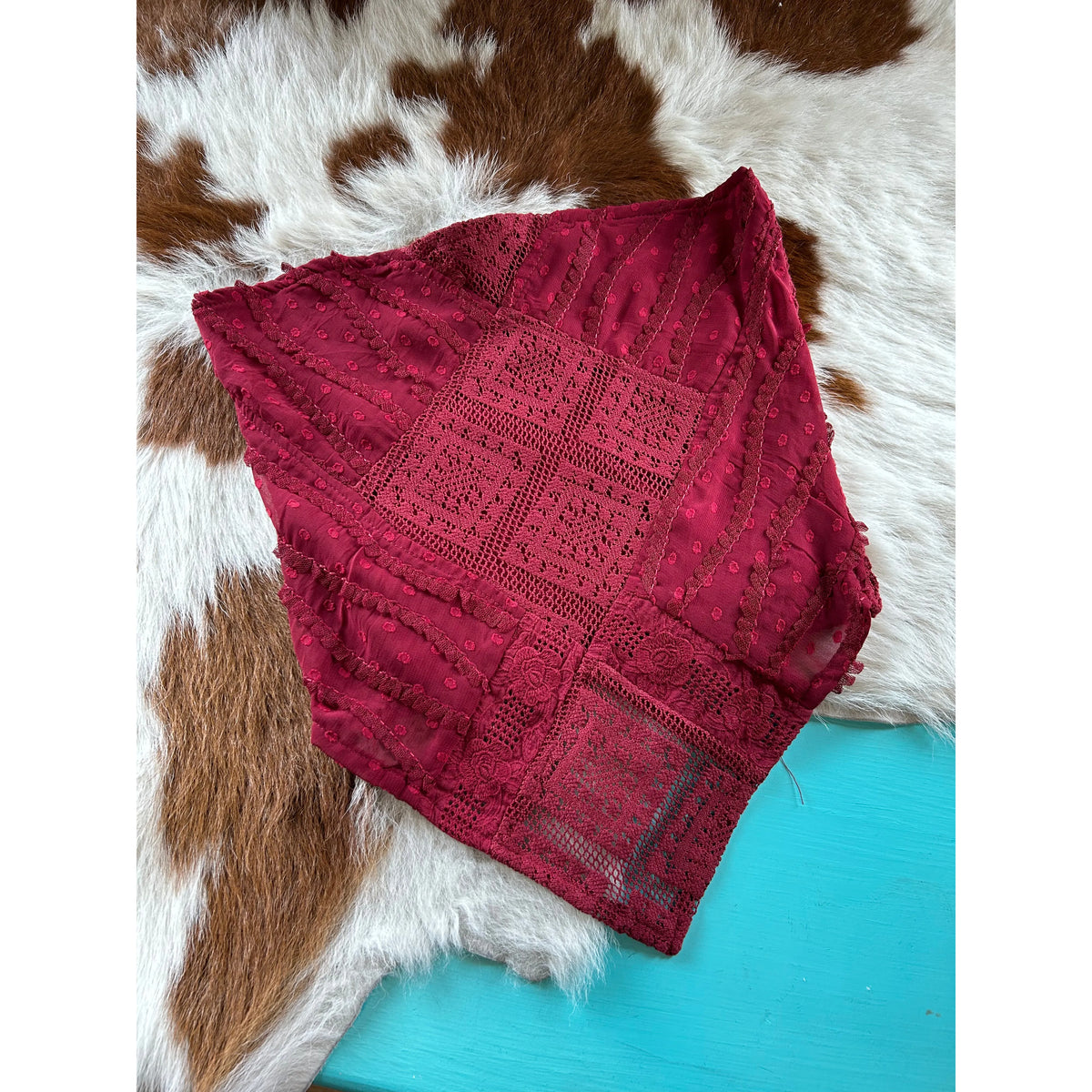 BOHO LACE CROCHET CROPPED TOP WITH SMOCKING-[Womens_Boutique]-[NFR]-[Rodeo_Fashion]-[Western_Style]-Calamity's LLC