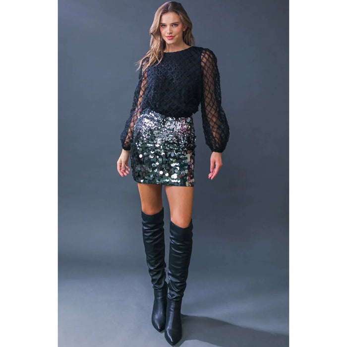 The Lights will Guide You Sequin Mini Skirt by, Flying Tomato-Skirts-[Womens_Boutique]-[NFR]-[Rodeo_Fashion]-[Western_Style]-Calamity's LLC