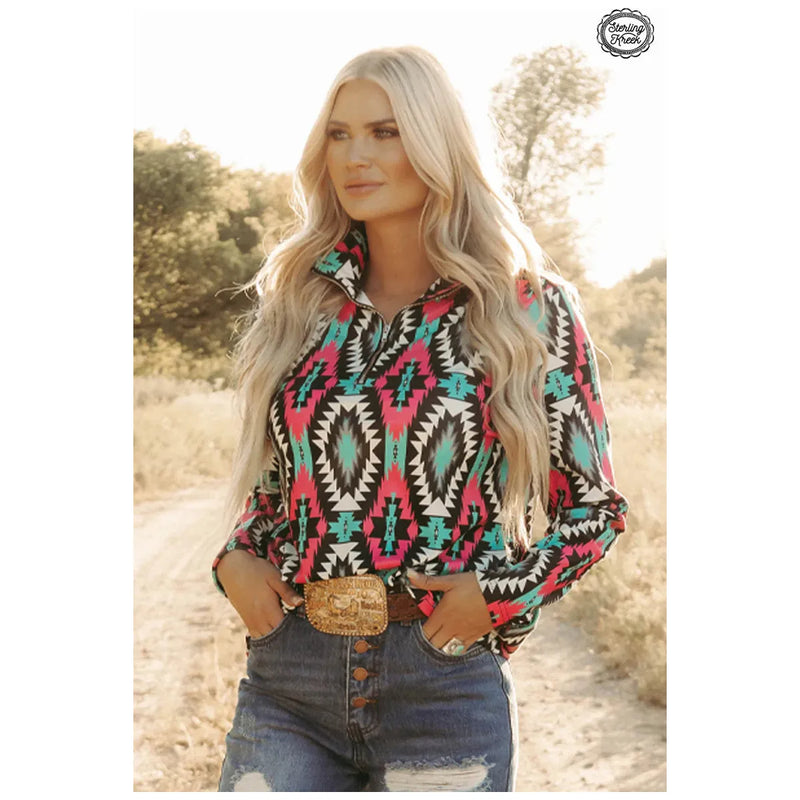 Montezuma Pullover-Sweatshirts-[Womens_Boutique]-[NFR]-[Rodeo_Fashion]-[Western_Style]-Calamity's LLC