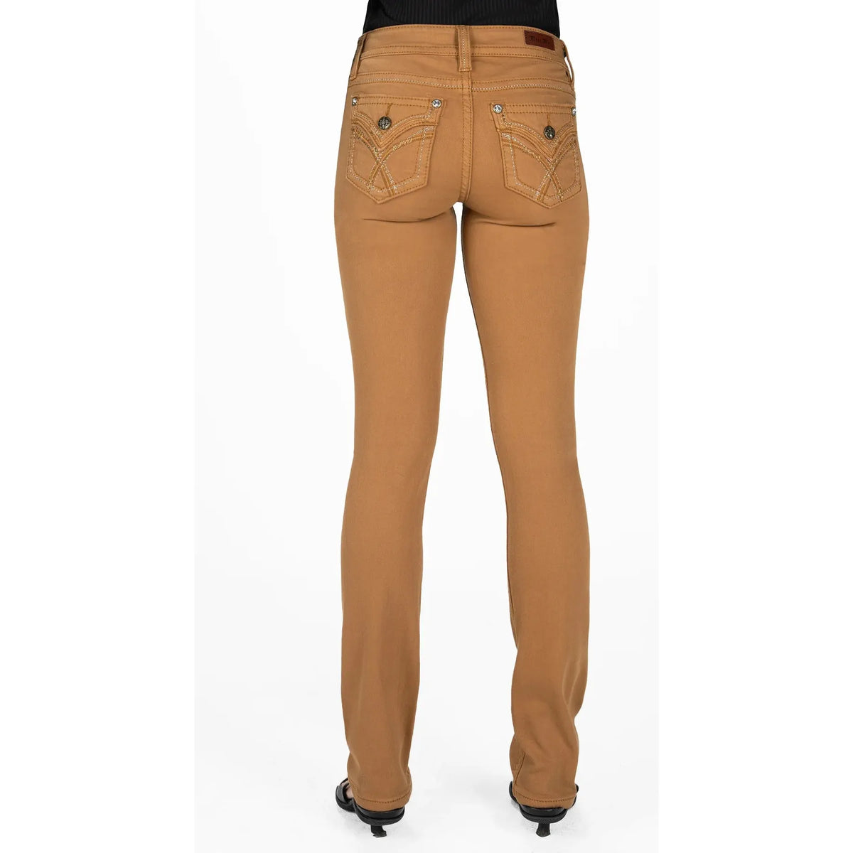 Miss me Mid-rise Camel Brown Straight Jeans-Denim-[Womens_Boutique]-[NFR]-[Rodeo_Fashion]-[Western_Style]-Calamity's LLC