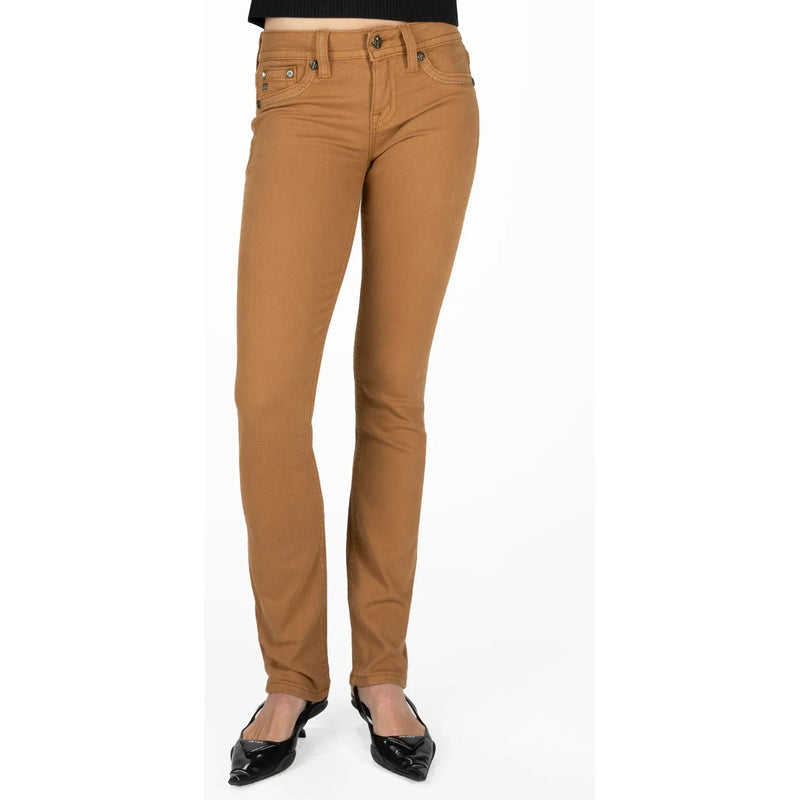 Miss me Mid-rise Camel Brown Straight Jeans-Denim-[Womens_Boutique]-[NFR]-[Rodeo_Fashion]-[Western_Style]-Calamity's LLC