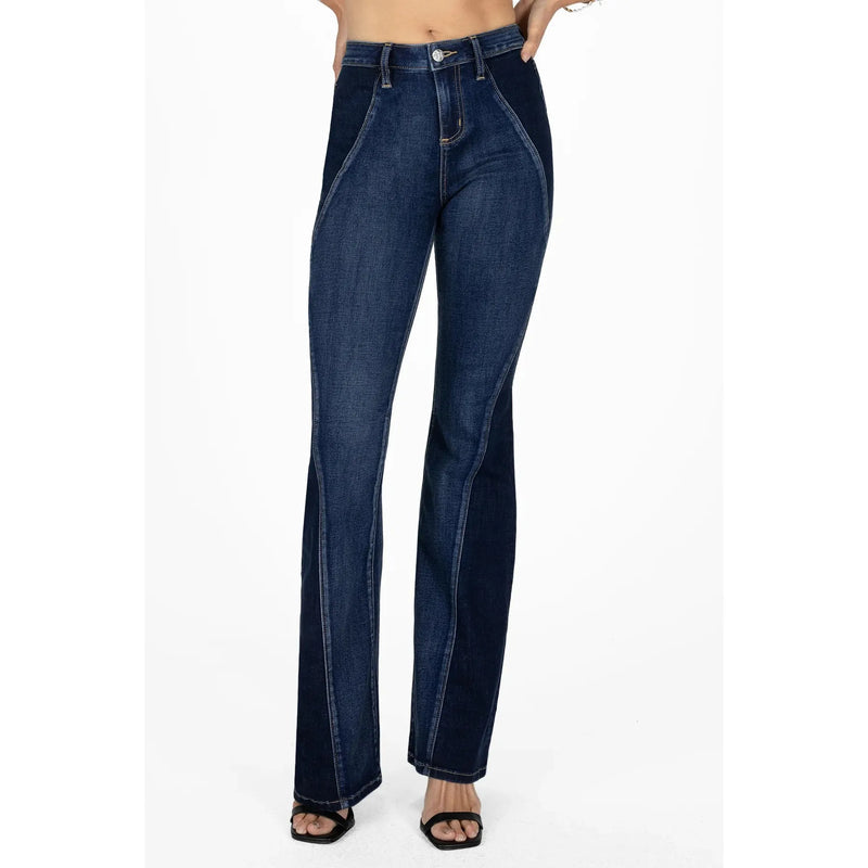 Miss me High rise,slim flare medium dark wash Jeans-Denim-[Womens_Boutique]-[NFR]-[Rodeo_Fashion]-[Western_Style]-Calamity's LLC